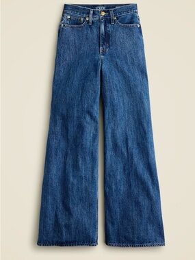 J. Crew Super Wide-Leg Jeans in Medium Blue Denim Size 28